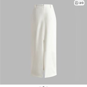Elegant Slit Back Maxi Skirt Without Belt Commense white skirt XS CC20